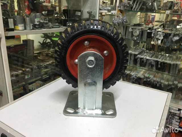 Колесо литая резина, неповоротное 160х50мм