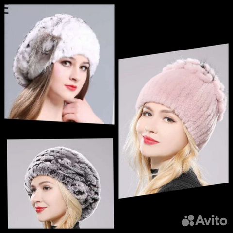 Шапка и берет вязанные кролик