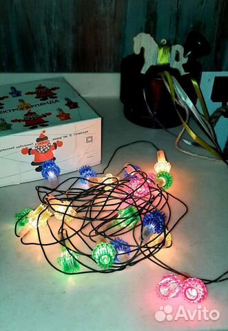 Елочная гирлянда каскад, игрушки