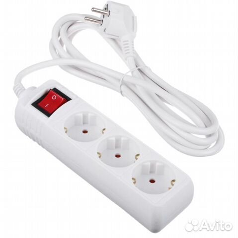 Удлинитель 3 гнезда 1,5 кв.мм 3 м, с заземлением