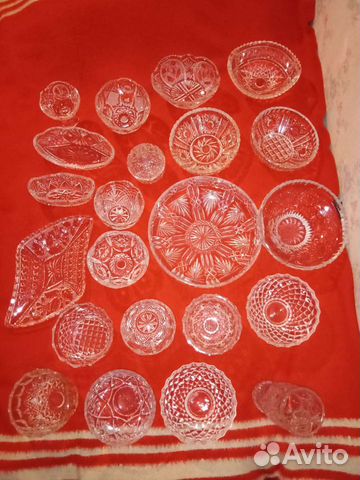 Хрустальные вазы, салатники, кружка, конфетницы и