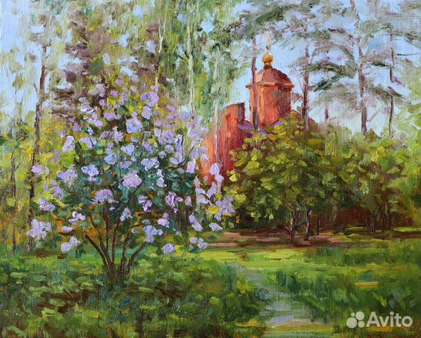 Картина маслом на холсте пейзаж 24x30см