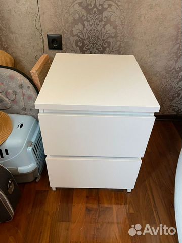 Мальм комод с 2 ящиками белый 40x55 см ikea