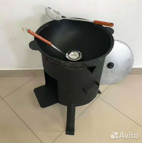 Казан чугунный 16 литров + печь