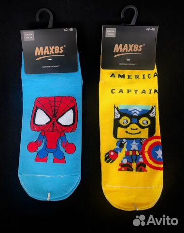 Носки с комиксами, короткие