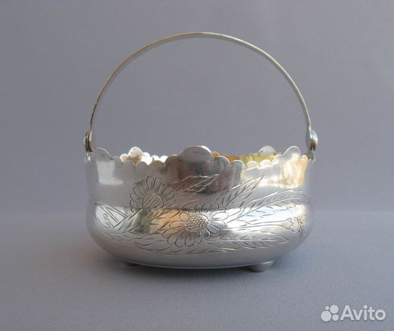 Красивая вазочка из серебра 875 пр. 1954 г. 151 гр