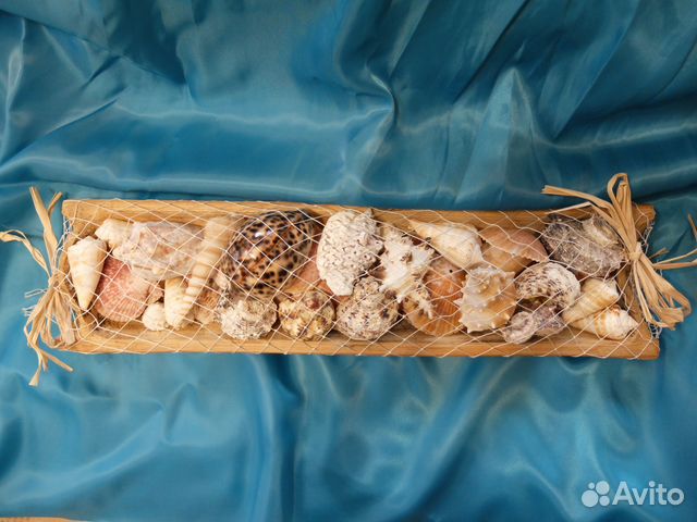 Интерьерное украшение с морскими ракушками