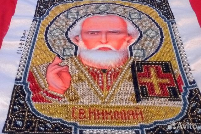 Икона Николай Чудотворец бисер