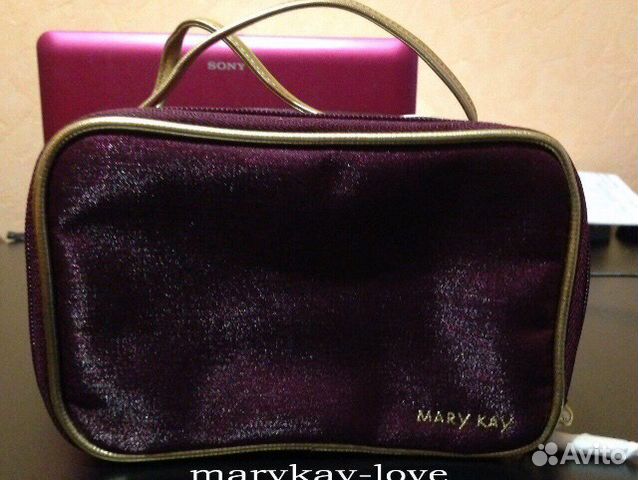 Mary Kay косметичка сумочка сундучек бордовая золо Mary Kay косметичка сумочка сундучек бордовая золо