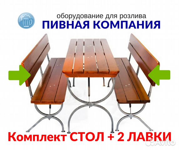 Комплект мебели для кафе, бара, стол/лавки 2+1