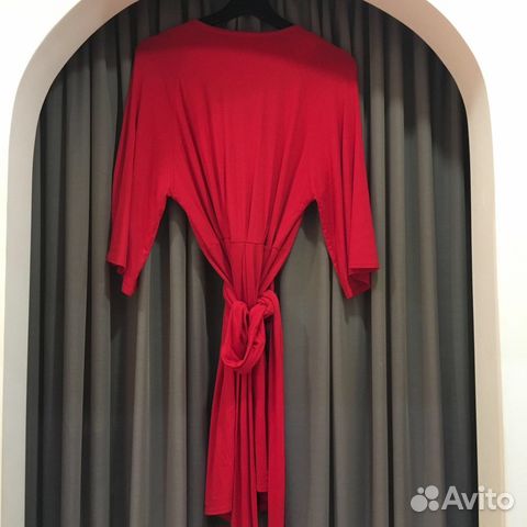 Красное платье для беременных (на животик) L-XL