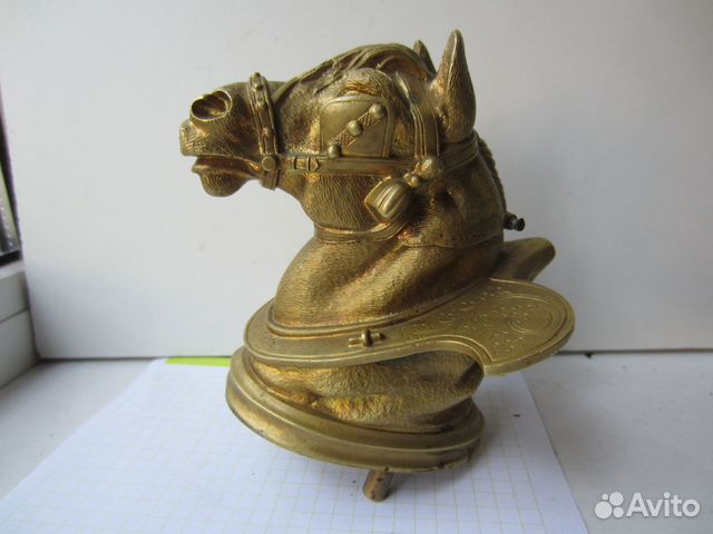 Лошадь. Конь. Голова. Бронза. Чернильница