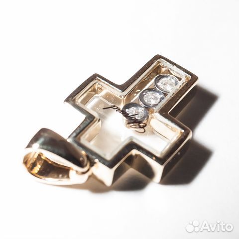 Золотой крест с бриллиантами шопард