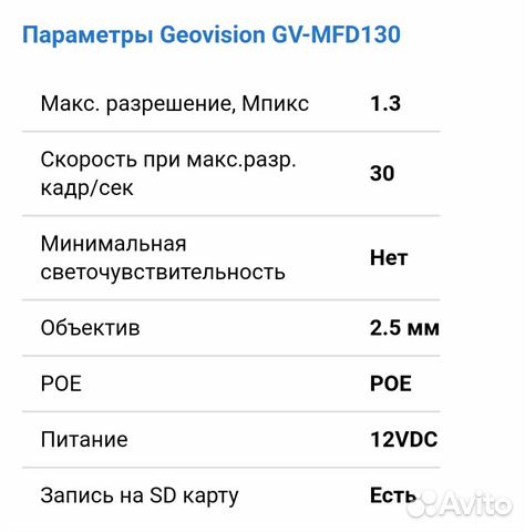 IP Камера видеонаблюдения Geovision GV-MFD130