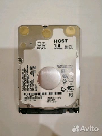 Жёсткий диск HDD 1TB hgst 5400 RPM 128MB Cache