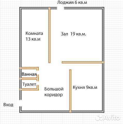 2-к квартира, 56 м², 4/5 эт.