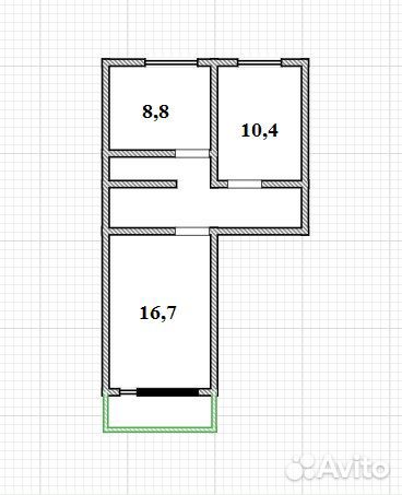 2-к квартира, 46.7 м², 9/9 эт.