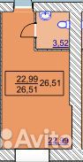 Студия, 26.7 м², 8/16 эт.