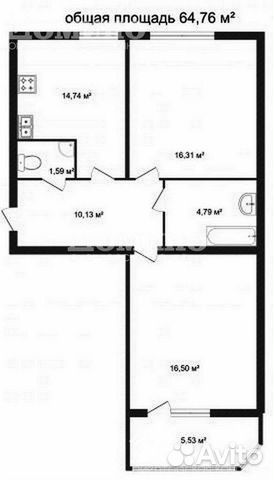 2-к квартира, 64.5 м², 5/18 эт. 2-к квартира, 64.5 м², 5/18 эт.