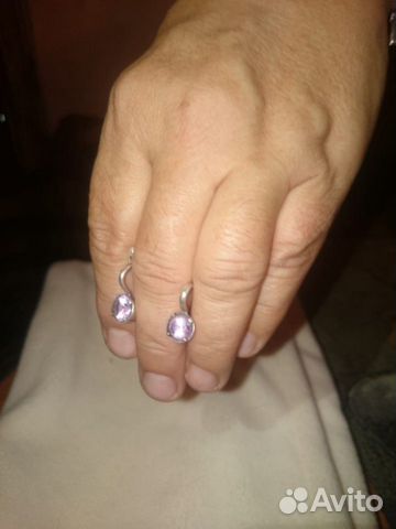 Серьги из серебра.с аметистгм