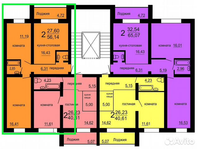 2-к квартира, 57 м², 6/10 эт.