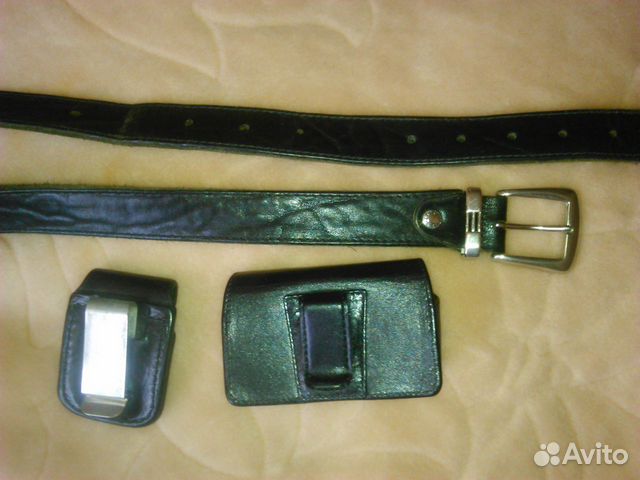 Мужской кожаный пояс с чехлами для сигарет Италия