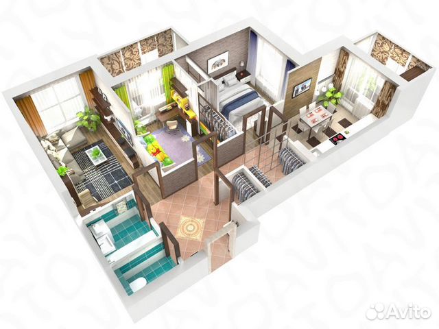 3-к квартира, 69.7 м², 3/16 эт.