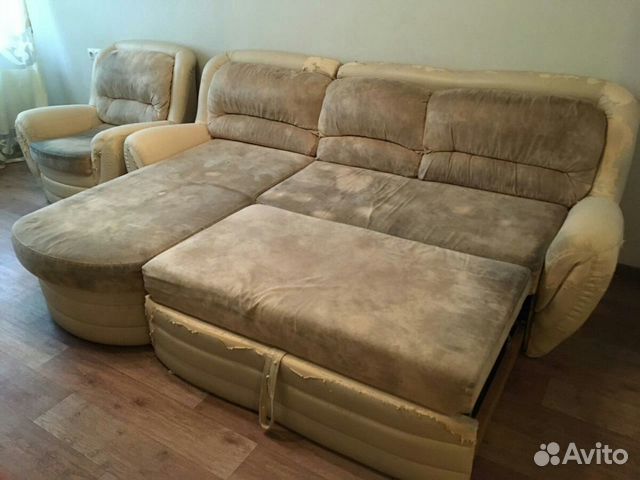 Диван угловой б/у + кресло