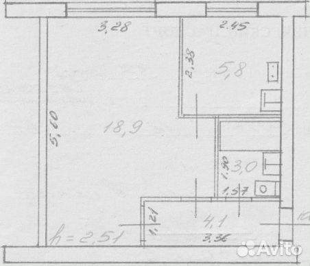 1-к квартира, 31.8 м², 2/5 эт.