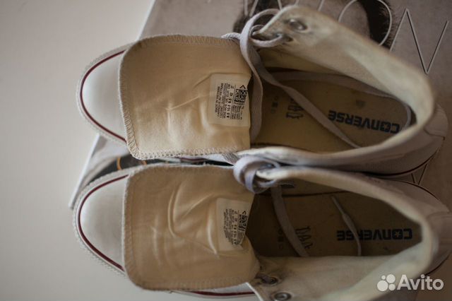 Кеды Converse  конверсы белые, кожа - почти новые