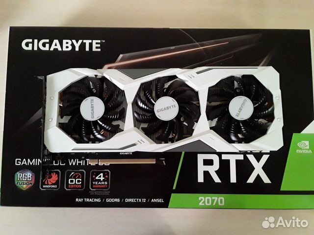 Видеокарта gigabyte RTX 2070 gaming OC white