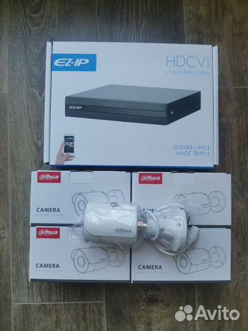 Комплект видеонаблюдения 4 IP камеры Dahua FullHD Комплект видеонаблюдения 4 IP камеры Dahua FullHD