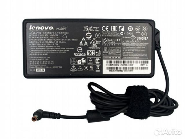 Блок питания Lenovo 20v 6.75a 135w 5.5x2.5mm