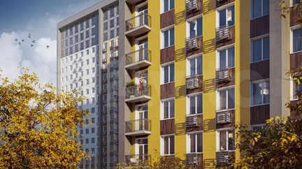 1-к апартаменты, 32.8 м², 16/17 эт.