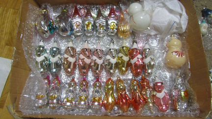 Елочные игрушки Зверюшки Сказка Домики Птицы