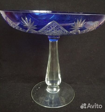 Ваза на ножке алмазная нарезка 50-х годов