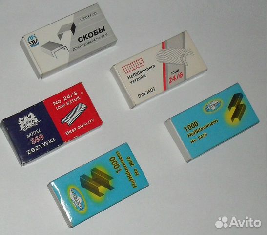Канцелярские скобы для степлера 24/6 (1000шт) 5пач
