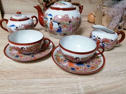 Чайный сервиз, костяной фарфор, винтаж