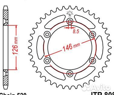 Звезда задняя JT Sprockets JTR808
