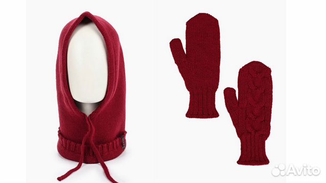 Комплект шерстянной капор+варежки Ferz