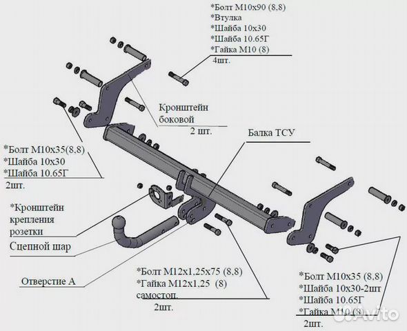 Фаркоп Renault Kaptur