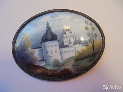 Финифть Панно овальное Ростовский кремль скань