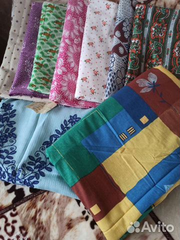 Отрезы тканей из штапеля, льна, ситца сатина