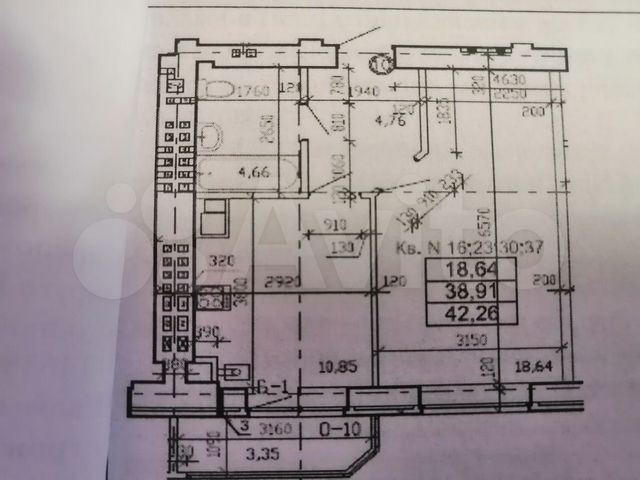 1-к. квартира, 42 м², 7/9 эт.