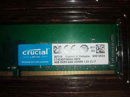 Оперативная память ddr4 Crucial (CT4G4DFS824A)
