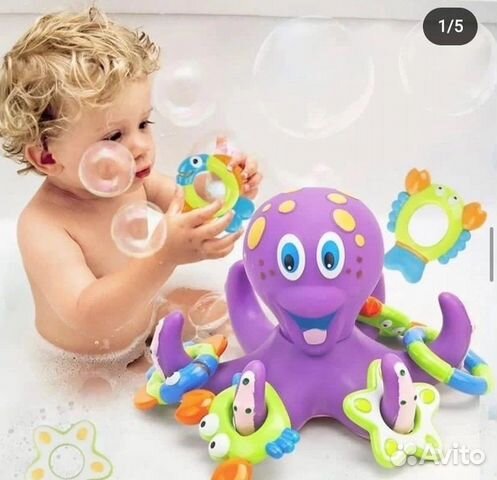 Осьминог для купания, синий трактор, конструктор