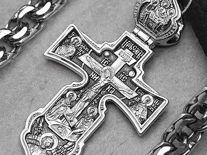 Крест морской серебряный нательный