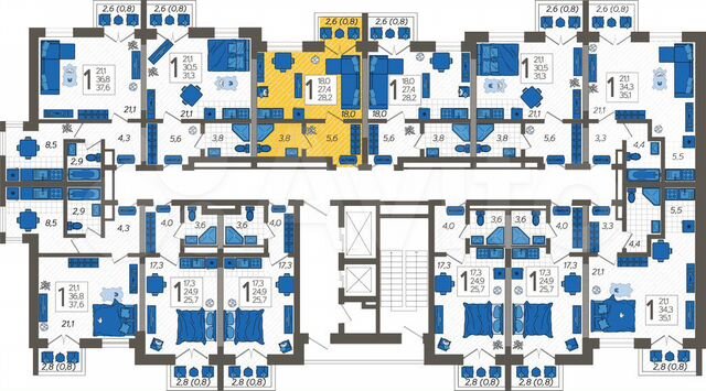Квартира-студия, 28,2 м², 2/12 эт.