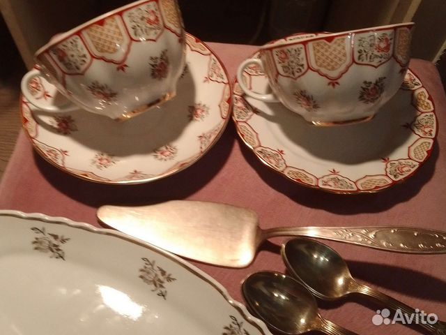 Чайная пара ссср, лфз,ложки мнц роза