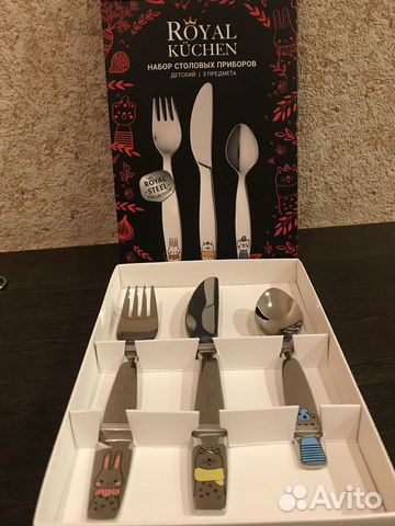 Детский набор столовых приборов новый